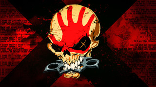 Skull red hand face background - a red cross free wallpaper