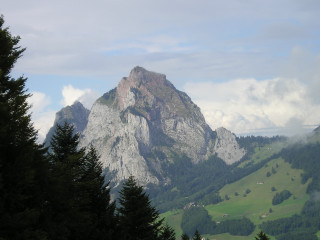 Mountain trees clouds sky nature 2 - the side of it free wallpaper