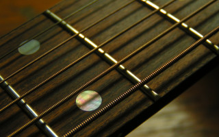 Guitar neck closeup blurry frets 3 - a close up of a guitar neck free wallpaper