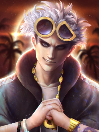 Man necklace goggles head necklace - splash art free wallpaper for mobile
