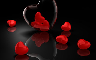 Wine hearts reflections black surface - a black surface free wallpaper for desktop