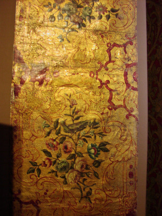 Yellow red floral design background - rococo free wallpaper