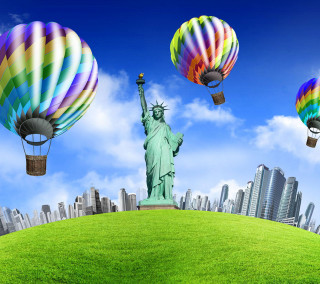 Statue liberty hot air balloons - hot air balloon free wallpaper for tablet