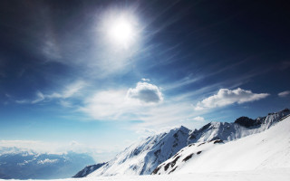 Skiing snowy mountain slope sunny - ski free wallpaper for desktop