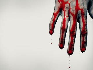 Bloody hand dripping red line 2 - a red line free wallpaper