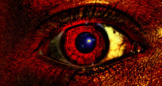 Red eye blue center yellow - a blue center free wallpaper