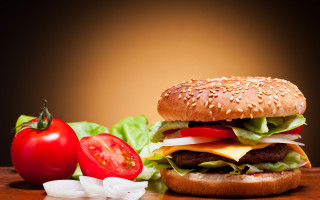 Hamburger lettuce tomato cheese onion - tomato free wallpaper