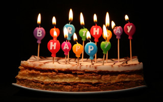 Birthday cake candles happy lit - bottom free wallpaper for desktop