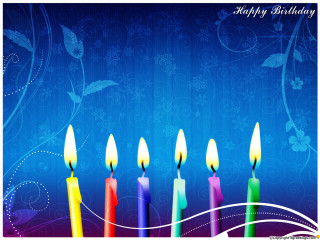 Candles blue background happy birthday - a happy birthday free wallpaper