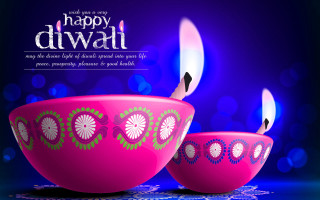 Happy diwali greeting card pink - happy free wallpaper
