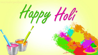 Happy holi paint brush yellow - bapu free wallpaper for desktop