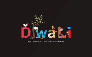 Diwali black background colorful tree - a colorful word free wallpaper