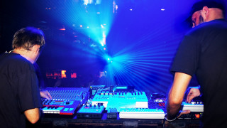 Two men mixing desk concert - event free wallpaper