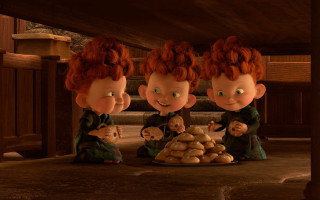 Cartoon characters group potatoes pile - three cartoon character free wallpaper