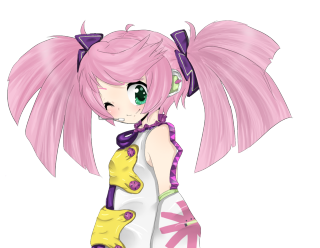 Pink haired girl big ears - a bow free wallpaper