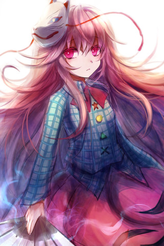 Pink hair girl cat head - destructive free wallpaper for mobile