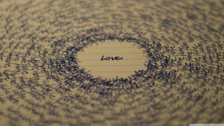 Spiral writing love circle paper - the word love free wallpaper
