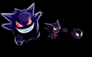 Demon couple red eyes fangs - a couple of cartoon characters free wallpaper
