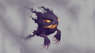 Purple creature orange eyes black - orange eye free wallpaper
