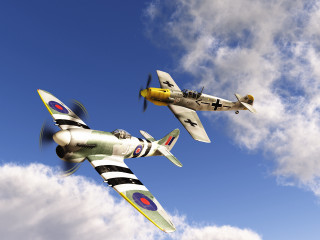 Planes flying sky clouds blue 2 - donald sherwood free wallpaper