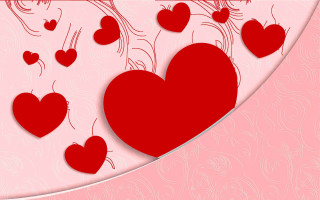 Red heart pink background love - a red border free wallpaper