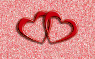 Hearts couple pink red background - a pink background free wallpaper