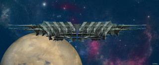 Spaceship flying planet sky stars - a distant star in the sky free wallpaper