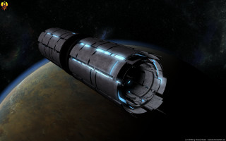 Space station planet bright light 9 - a space station in the middle of a planet free wallpaper