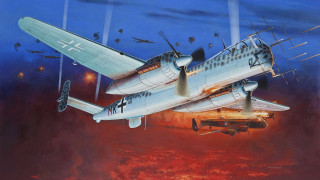 Plane flying red sky background - the background and a plane in the foreground free wallpaper for desktop