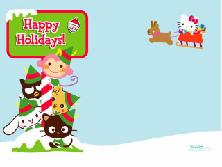 Cartoon character sleigh animals happy - a sleigh free wallpaper