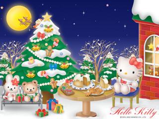 Christmas tree stuffed animals house - a christmas tree in the background free wallpaper