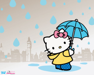 Hello kitty umbrella snow city - an umbrella in the snow free wallpaper