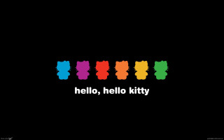 Black background rainbow hello kitty - kitty free wallpaper