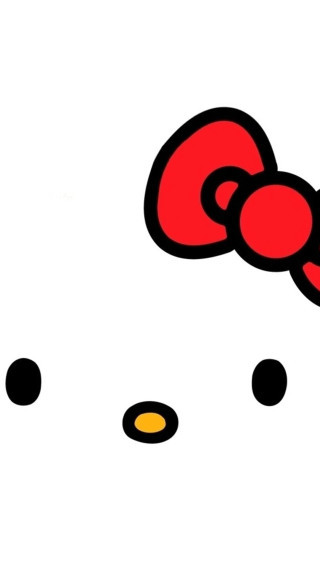 Hello kitty face red bow - the eye free wallpaper