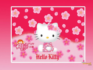 Hello kitty flowers girl background - chen chi free wallpaper