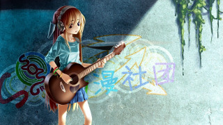 Girl guitar graffiti wall tree - graffiti free wallpaper for desktop