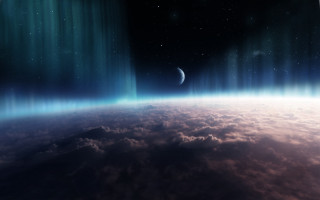 Earth space view bright light 8 - a view of the earth free wallpaper