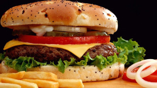 Hamburger cheese tomato lettuce onion - tomato free wallpaper