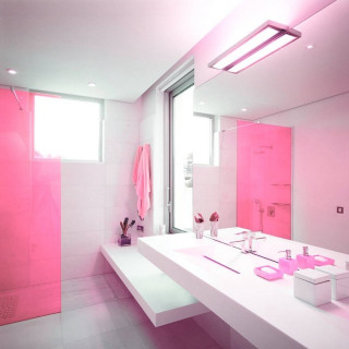 Bathroom pink light white countertop - aestheticism free wallpaper for tablet