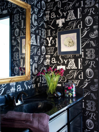 Bathroom sink mirror black wall - a sink and a mirror free wallpaper