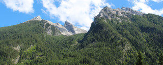 Mountain range trees clouds sky 9 - carl hoppe free wallpaper