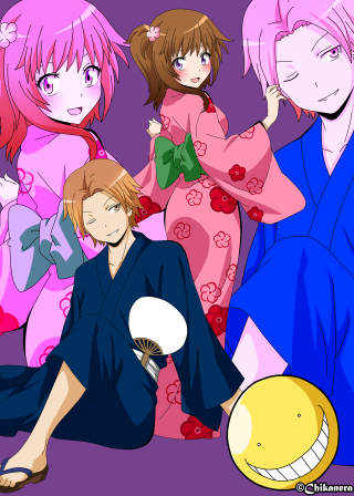 Anime characters group smiling ball - a group of anime characters free wallpaper for mobile
