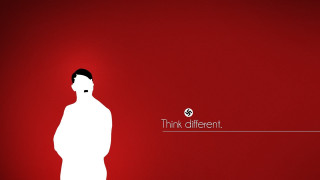 Man red background think different - the top of the image free wallpaper for desktop