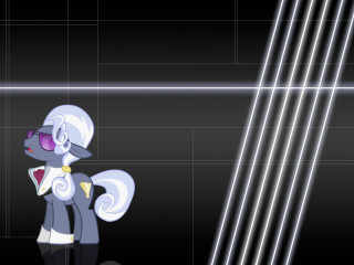 Cartoon pony sunglasses black background - a white line free wallpaper