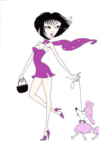 Woman purple dress poodle purse - loony toon free wallpaper for mobile