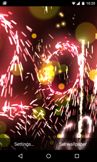 Fireworks red background yellow lights - free new year wallpaper for mobile