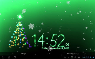 Green christmas tree snowflakes stars - free christmas wallpaper for desktop