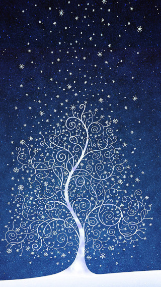 Tree snow falling stars sky - the sky above free wallpaper for mobile