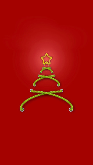 Red background christmas tree star - free holidays wallpaper for mobile