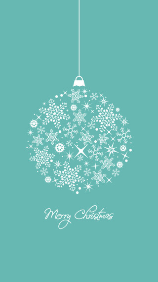 Christmas ball snowflakes blue background - free holidays wallpaper for mobile